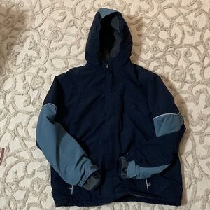 Lands' End Kids Navy and Light Blue Squall Insulated Waterproof coat